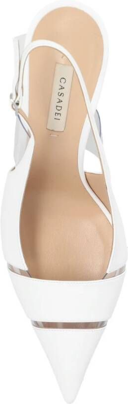 Casadei Blade leren pumps White Dames