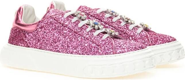 Casadei Bloemen Off-Road Sneakers Pink Dames