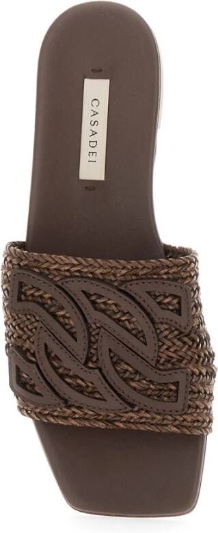 Casadei Bruine Platte Sandalen