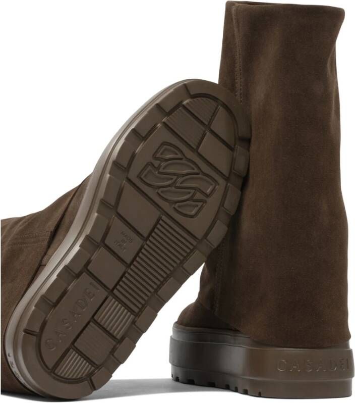 Casadei Bruine Suède Enkellaarzen Elegante Stijl