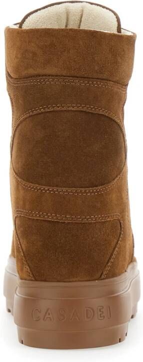 Casadei Bruine Wedge Sneakers met Achterlogo