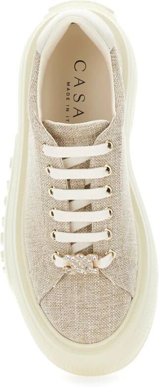 Casadei Chunky Oversize Sole Beige Sneakers Vrouw Beige Dames