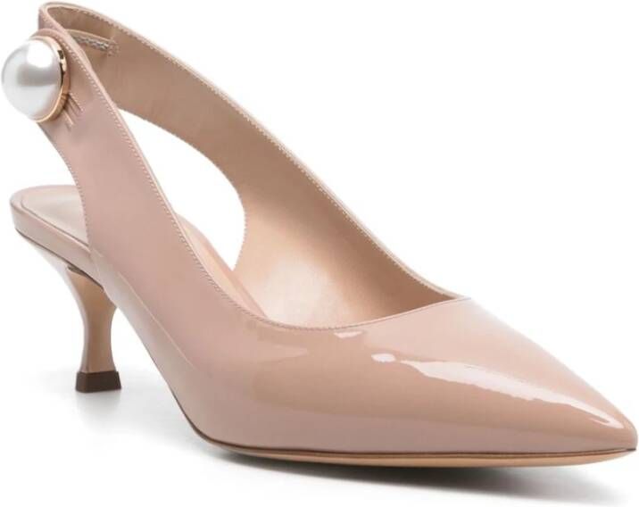 Casadei Elastische slingback-kittenhak schoenen Beige Dames