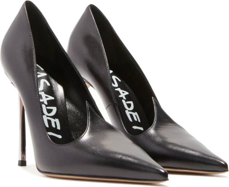 Casadei Elegante Zwarte Leren Pump Zwart Dames