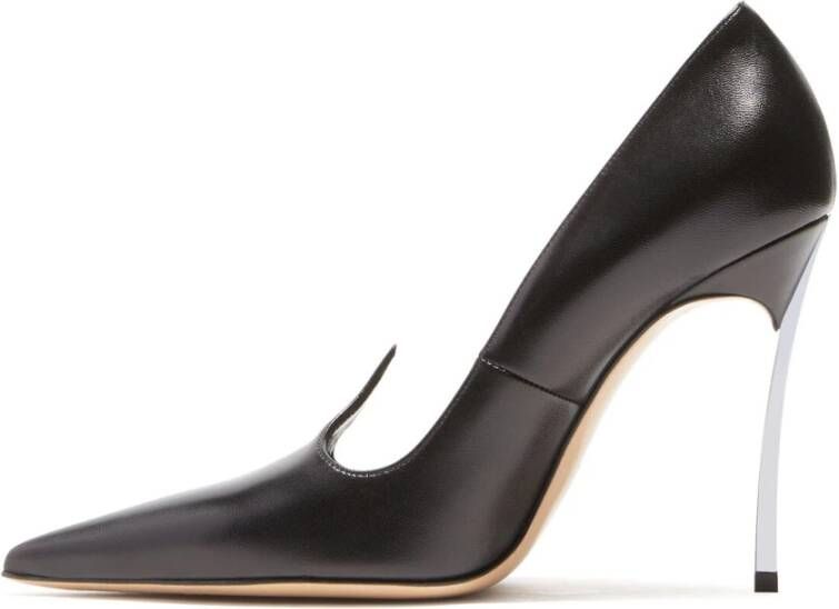 Casadei Elegante Zwarte Leren Pump Zwart Dames