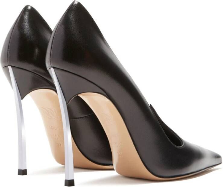 Casadei Elegante Zwarte Leren Pump Zwart Dames