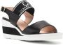 Casadei Zwarte Leren Sleehak Sandalen Black Dames - Thumbnail 2