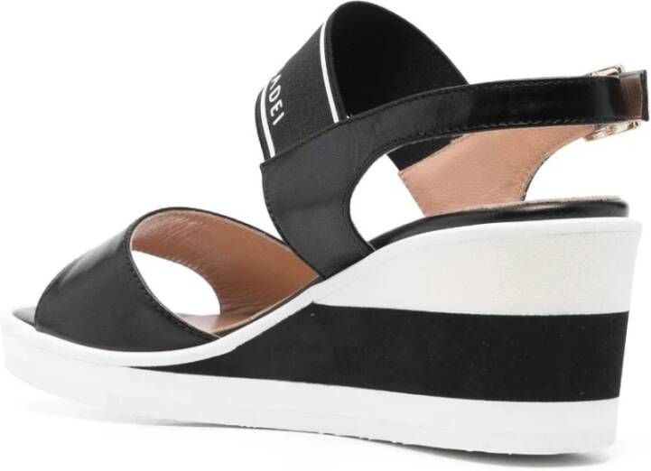 Casadei Flat Sandals Black Dames