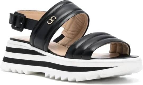 Casadei Flat Sandals Black Dames