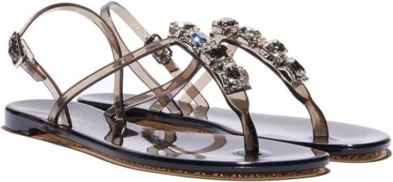 Casadei Flat Sandals Zwart Dames