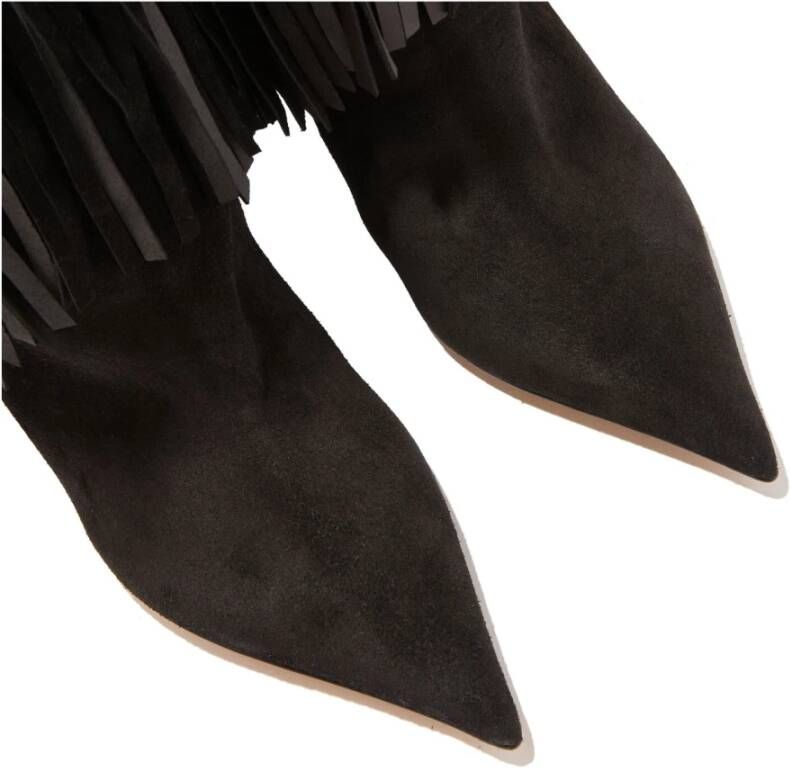 Casadei Fringe Kniehoge Laarzen Zwart Dames