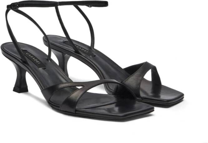 Casadei Geraldine Leren Sandaal Black Dames