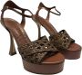 Casadei Gevlochten leren enkelband sandalen Brown Dames - Thumbnail 2