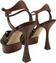 Casadei Gevlochten leren enkelband sandalen Brown Dames - Thumbnail 3