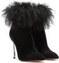 Casadei Glamoureuze enkellaars uit de jaren 50 met Mongoolse pluche decoratie Zwart Dames - Thumbnail 2