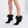 Casadei Glamoureuze enkellaars uit de jaren 50 met Mongoolse pluche decoratie Black Dames - Thumbnail 5