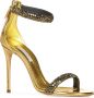 Casadei Gouden kristalband stiletto sandalen - Thumbnail 2