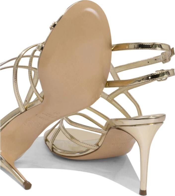 Casadei Gouden Leren Sandalen Elegante Stijl