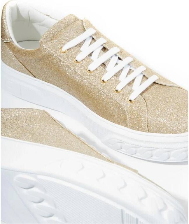 Casadei Gouden Leren Sneaker Vrouwen Stijlvol Yellow Dames