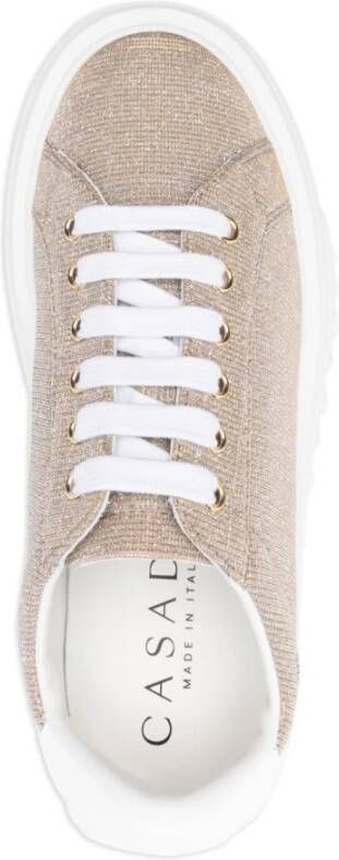 Casadei Gouden Metallic Veterschoenen