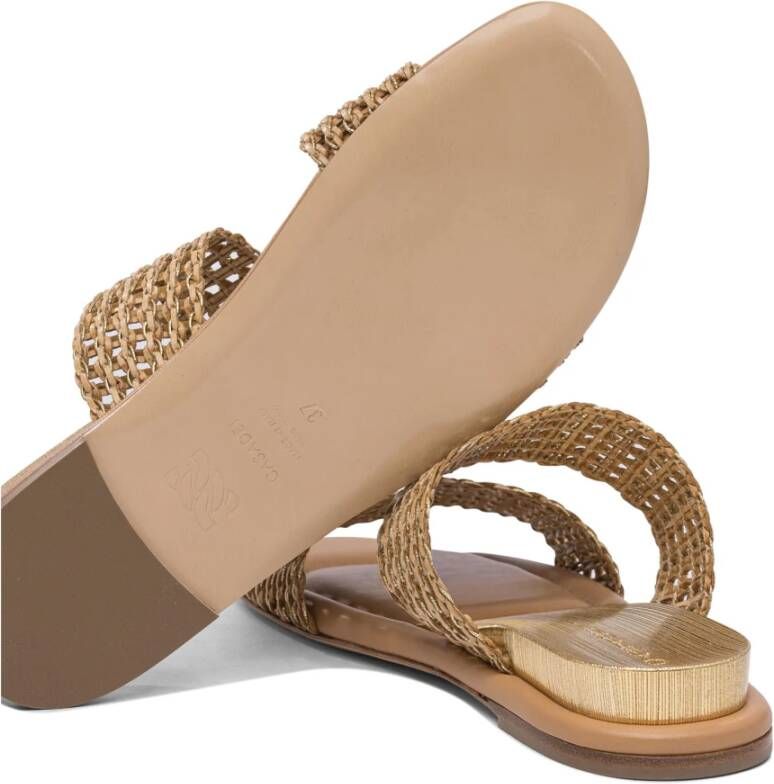 Casadei Gouden Sandalen Verhogen Stijl Comfortabel