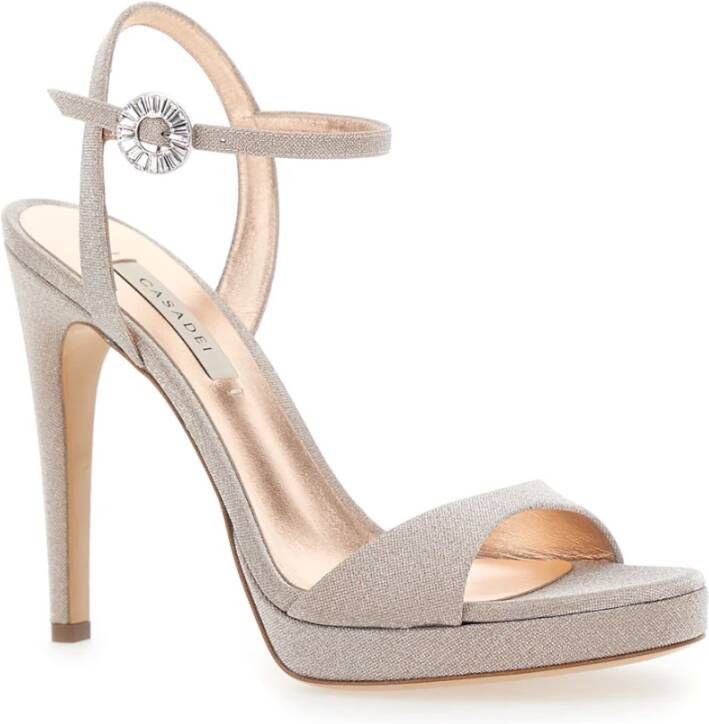 Casadei Grijze sandalen met hoge hakken en klem detail Gray Dames