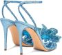 Casadei Hemelsblauwe Glitter Sandaal met Orchidee Detail Blue Dames - Thumbnail 4
