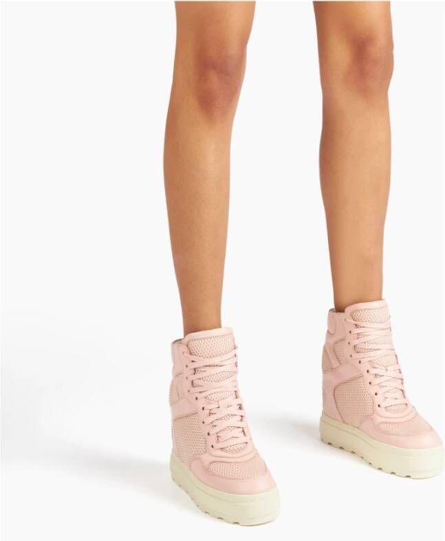 Casadei Hoge top Net Leren Sneakers