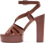 Casadei Iconische Leren Sandaal met Geometrisch Ontwerp Brown Dames - Thumbnail 3