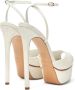 Casadei Flora Jolly satijnen platform sandalen White Dames - Thumbnail 4