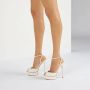 Casadei Flora Jolly satijnen platform sandalen White Dames - Thumbnail 6