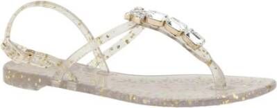 Casadei Kristallen Jelly Sandalen met Swarovski Versieringen Yellow Dames