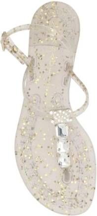 Casadei Kristallen Jelly Sandalen met Swarovski Versieringen Yellow Dames