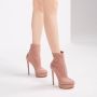 Casadei Verleidelijke Stretch Suède Enkellaarzen Beige Dames - Thumbnail 3