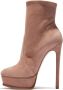 Casadei Verleidelijke Stretch Suède Enkellaarzen Beige Dames - Thumbnail 6