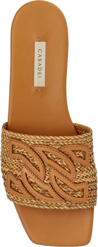 Casadei Leren slippers met logo