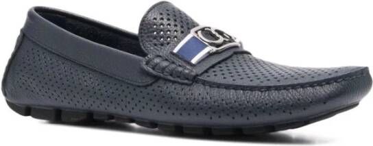 Casadei Zwarte leren loafers Black Heren
