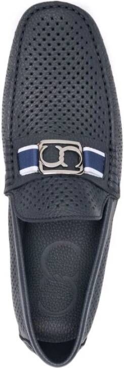 Casadei Zwarte leren loafers Black Heren