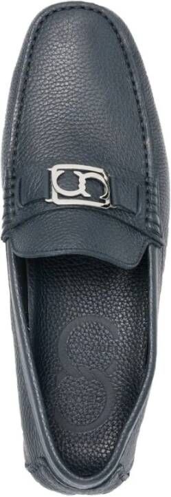 Casadei Blauwe Leren Loafers Blue Heren