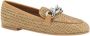 Casadei Metalen Plaque Leren Loafers Beige Dames - Thumbnail 2