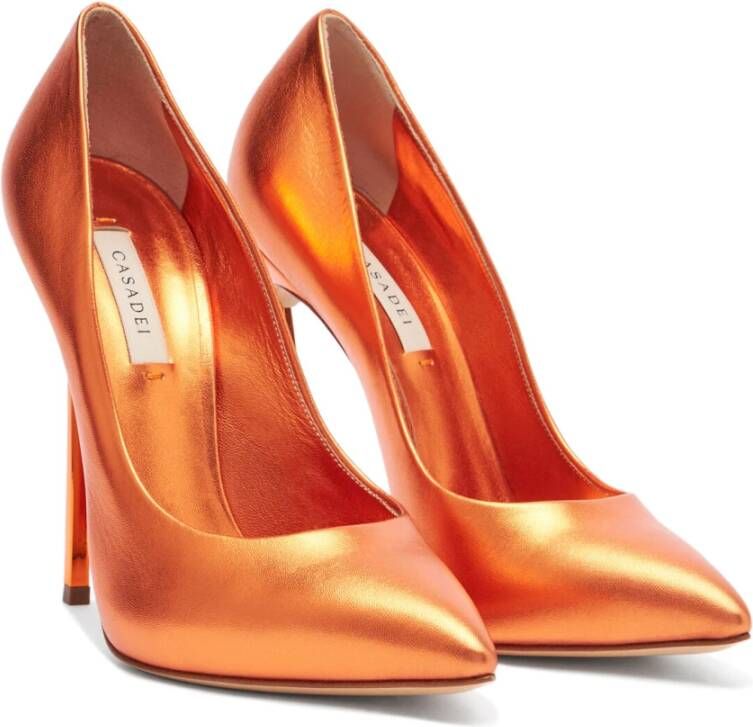 Casadei Metallic Tulip Blade Pump Orange Dames