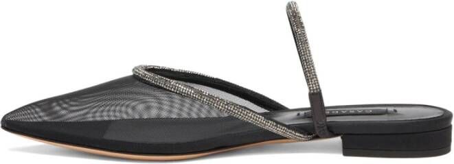 Casadei Mimì Flat Kristallen Armband en Nylon Mesh Black Dames