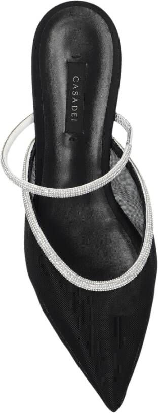 Casadei Mimi slides met sprankelende bandjes Black Dames