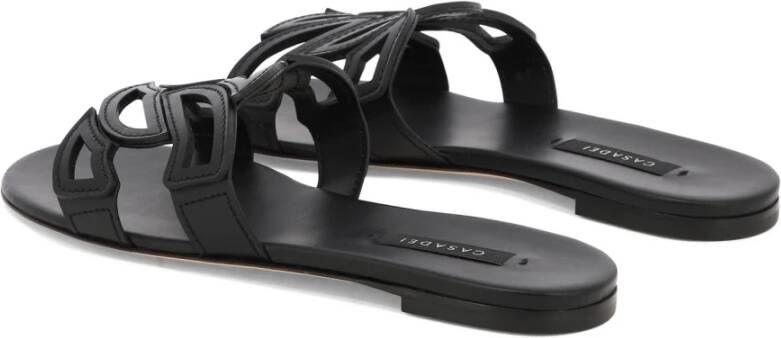 Casadei Miramar Leren Sandalen Black Dames