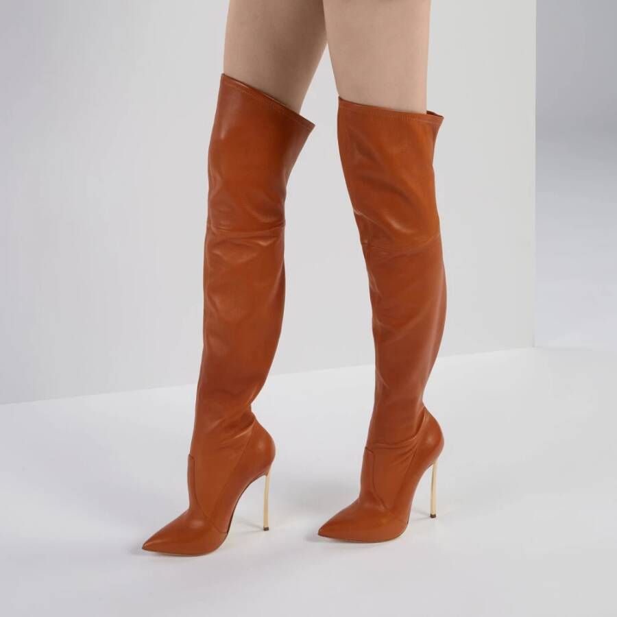 Casadei Nogal leren overknee laarzen