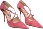 Casadei Poederroze Suède Strappy Hakken Pink Dames - Thumbnail 2