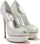 Casadei Glitter Platform Pumps Gray Dames - Thumbnail 2