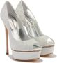 Casadei Flora Glitter Platform Pumps Gray Dames - Thumbnail 2