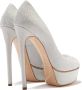 Casadei Flora Glitter Platform Pumps Gray Dames - Thumbnail 4