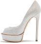 Casadei Flora Glitter Platform Pumps Gray Dames - Thumbnail 5